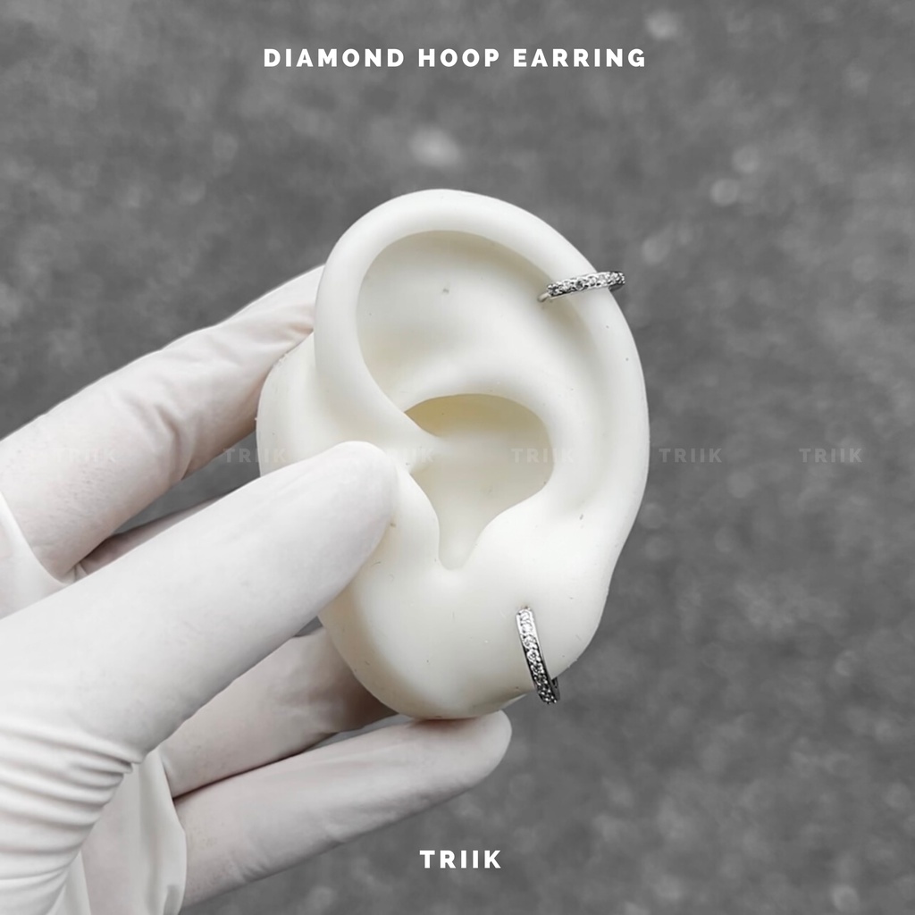 Khuyên tai vòng đá - Dia Hoop Earring