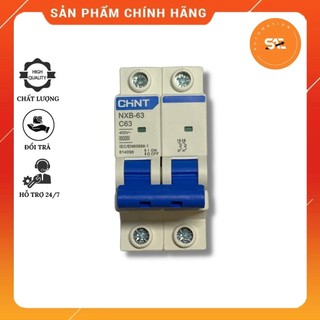 Aptomat chint 2 pha 6a/10a/16a/20a/25a/32a/40a/50a/63a nxb-63 cầu dao tự động 2 pha hàng chính hãng
