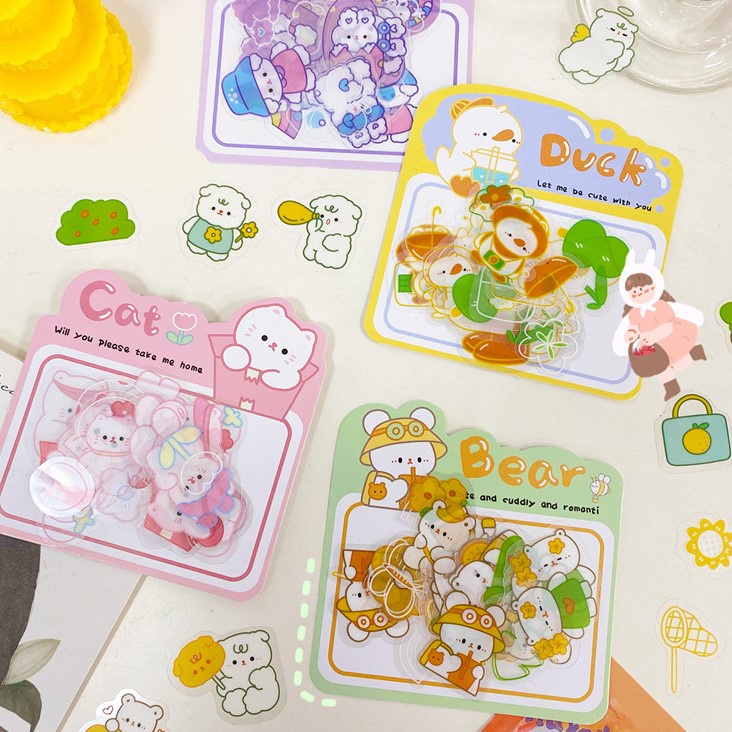 [Hàng Sẵn] Set 30 Nhãn Sticker Nhiều Chủ Đề Dễ Thương Trang Trí, Chất Liệu PVC Chống Thấm