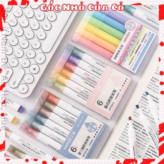 Bút đánh dấu bút highlight Vience set 6 bút nhiều màu phong cách Hàn Quốc trang trí Bullet Journal gocnhocuaco