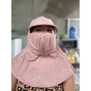 Mũ khẩu trang chống nắng 98% 1 màu dây kéo một bên-chọn màu ngẫu nhiên -KT010
