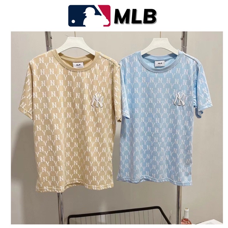 Áo thun MLB nam nữ  chuẩn 1:1 Áo thun NY họa tiết Monogram cao cấp