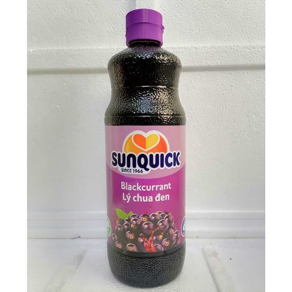 [Chai 840ml - LÝ CHUA ĐEN] NƯỚC ÉP TRÁI CÂY CÔ ĐẶC [Malaysia] SUNQUICK Blackcurrant Fruity and Refreshing (halal)