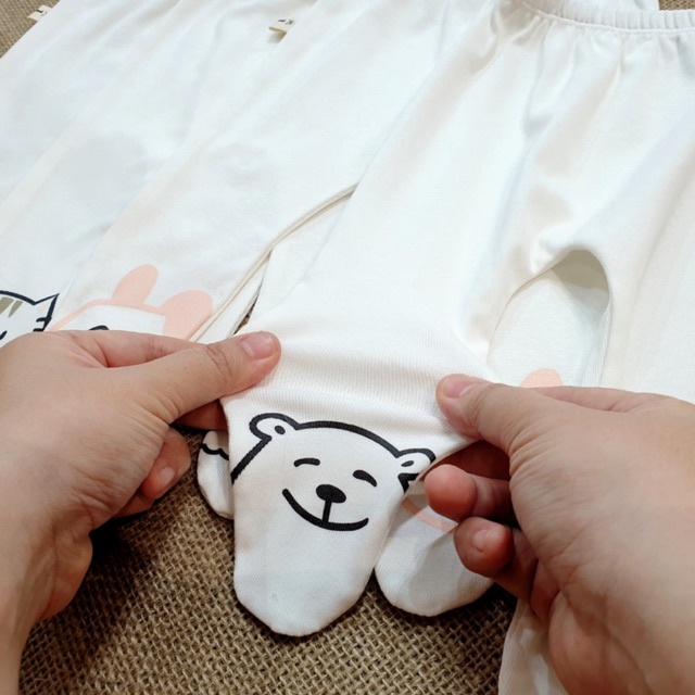 QT1 Quần tất vớ trùm chân cho bé gái sơ sinh hoạ tiết đáng yêu