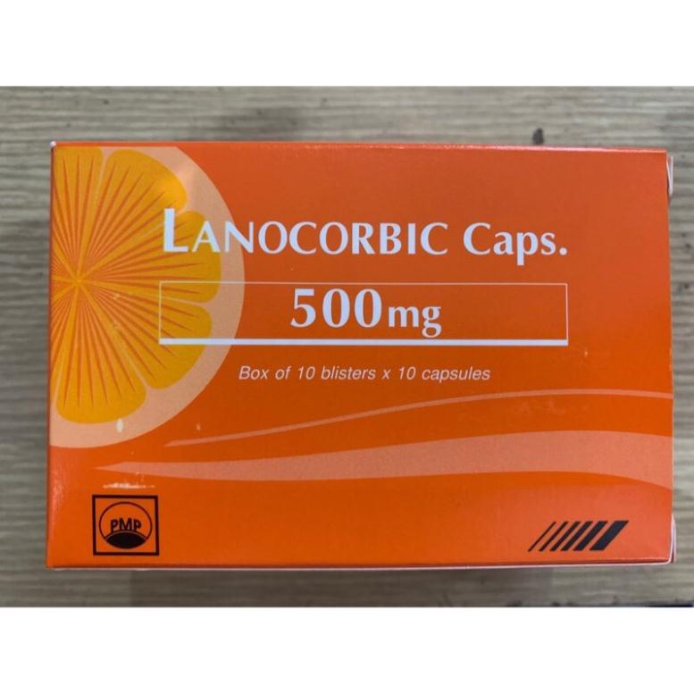 Vitamin C 500mg Lanocorbic 500 - Tăng sức đề kháng, bền thành mạch - Hộp 100 viên