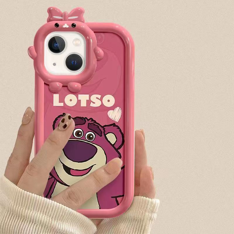 Disney Ốp Điện Thoại Chống Sốc In Hình Gấu Dâu Tây Cho iPhone Promax 11 8 7I 14 13Iphone 14 Plus Xr 12