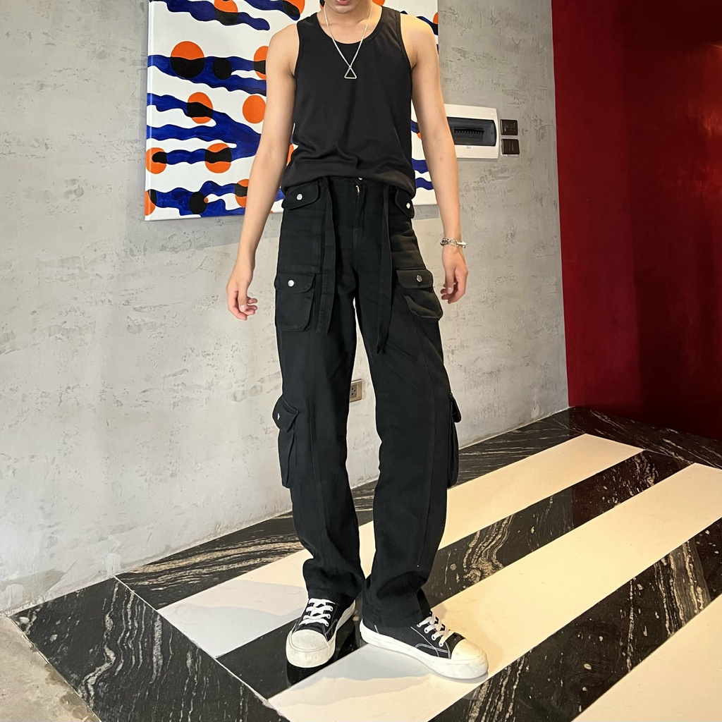 Quần Kaki Cargo Pants nhiều túi kèm  Nam nữ Design