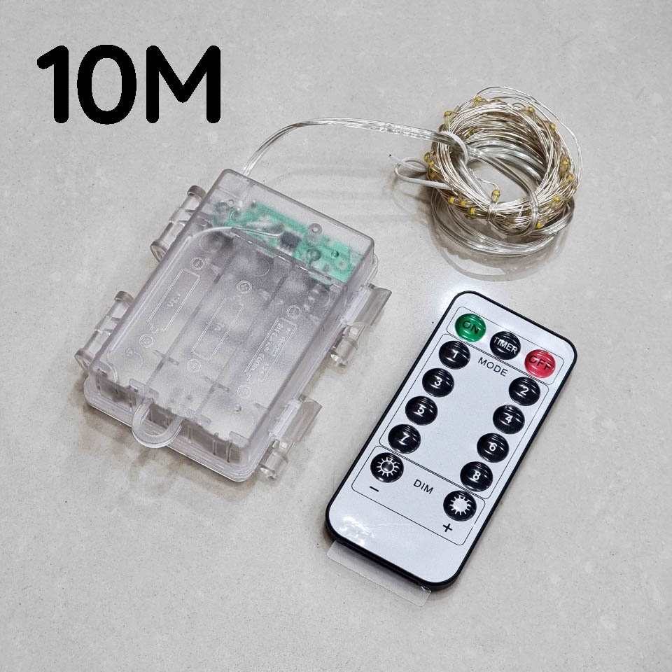 Đèn led dây đồng trang trí - Hộp đựng pin xịn chống nước