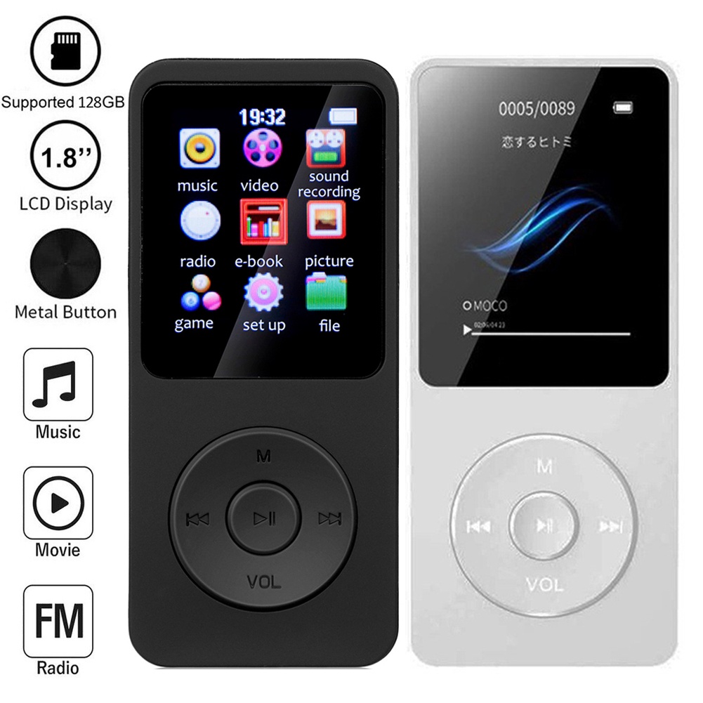 Máy nghe nhạc MP3 VIRWIR cỡ mini kết nối Bluetooth thích hợp cho học sinh/ E-book FM Radio | BigBuy360 - bigbuy360.vn