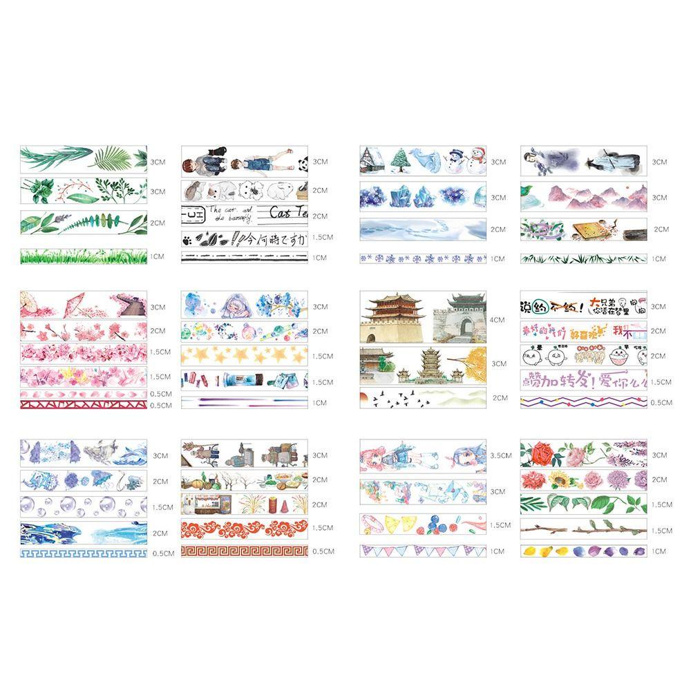 CHOOKEY Set 4 Cuộn Băng Keo Dán Trang Trí Sổ Tay DIY