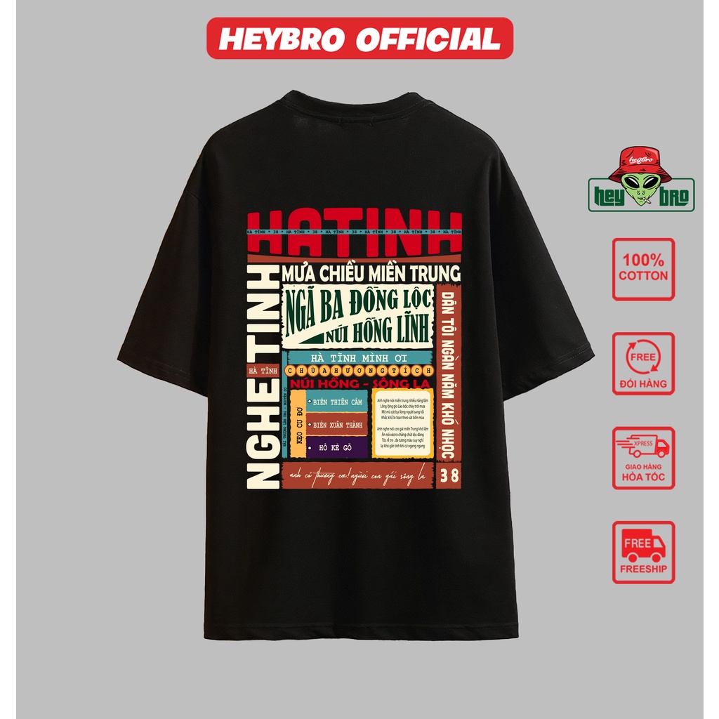 Áo thun unisex nam nữ tay lỡ form rộng Local Brand HEYBRO thế hệ genz HÀ TĨNH