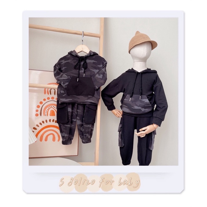 Bộ nỉ bông zanzi cho be trai 1-5 tuổi, from to ngang