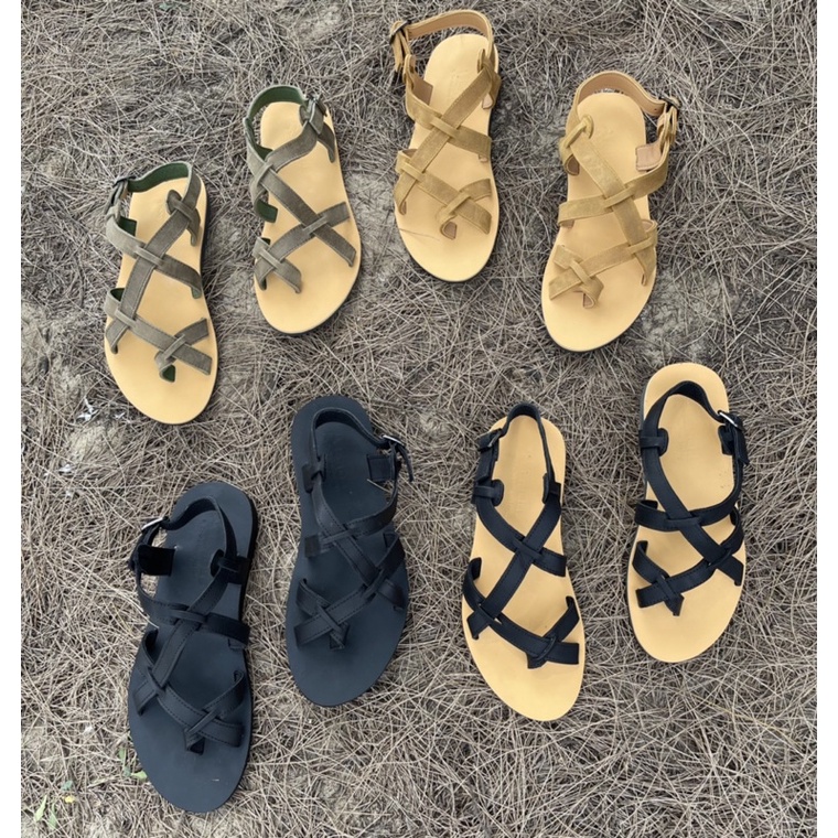 Sandal nam, dép quai ngang, dép nam da bò, không thấm nước, êm chân thoải mái  Atshoes XDxn201