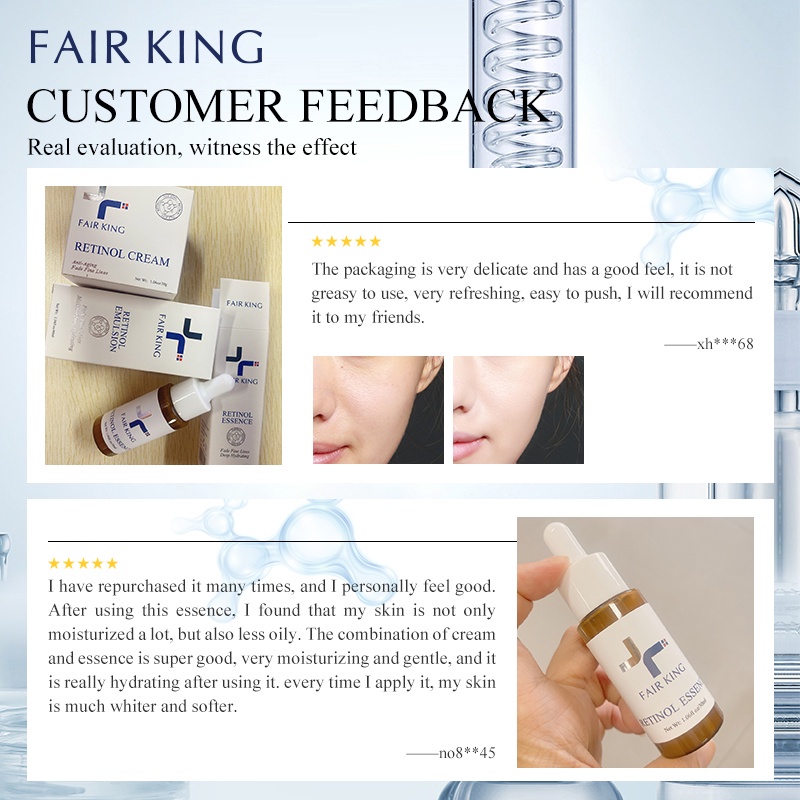 Serum FAIR KING Retinol Chứa Collagen Chống Lão Hóa Làm Mờ Vết Thâm Nếp Nhăn Dưỡng Ẩm Sâu Làm Trắng Và Săn Chắc Da