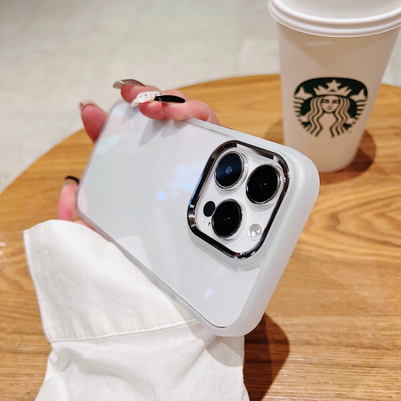 Ốp Điện Thoại Cứng Viền Thẳng Thời Trang Chống Sốc / Rơi Cho iPhone 14 13 12 11 Pro Max Plus