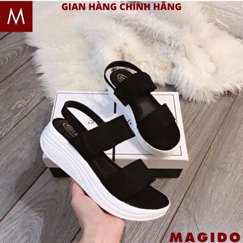 Dép bánh mì đế 5 phân form chuẩn hàng chuẩn, Sandal quai ngang, dép THÁI LAN đế xuồng quai hậu độn đế trắng - MAGIDO