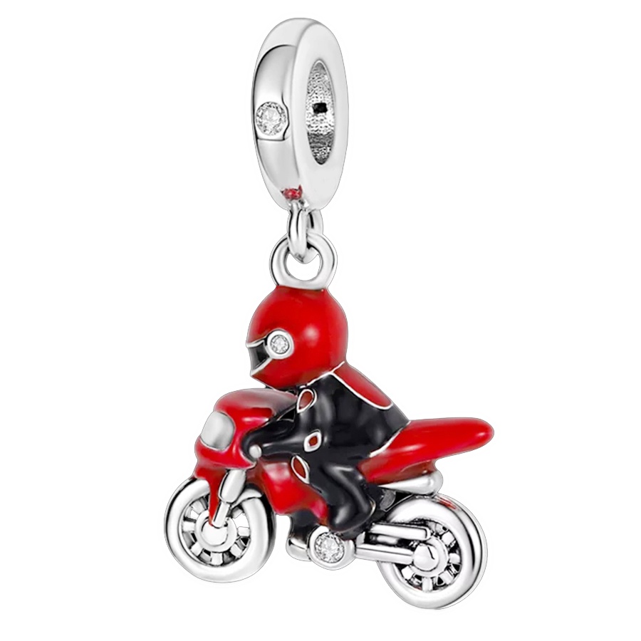 Hạt Charm Màu Đỏ / Bạc Hình Trái Táo Dùng Làm Trang Sức DIY