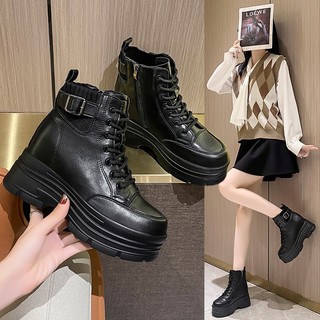 ❤️meimeitao giày bốt cổ thấp tăng chiều cao thời trang hàn quốc cho nữ