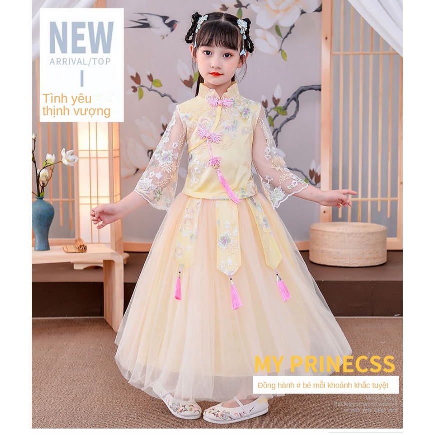 Đầm Hán Phục Phong Cách Trung Hoa Thời Trang Mùa Hè 2023 Mới Cho Bé Gái