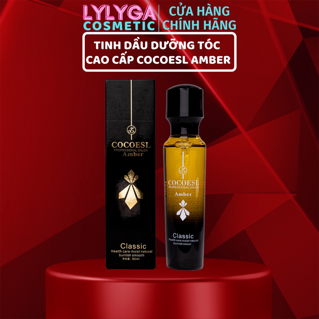 Tinh dầu dưỡng tóc cao cấp COCOESL Amber 60ml - Phục hồi tóc hư tổn và chẻ ngọn 100% tinh dầu nguyên chất Macadamia TD06