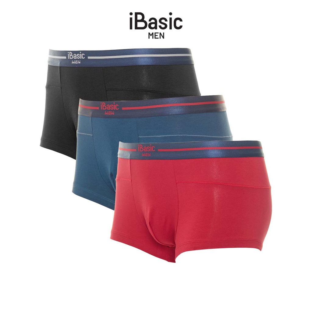 Combo 3 quần lót nam trunk cotton USA iBasic PANM056