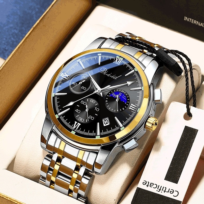 Đồng Hồ Nam DIZIZID Dây Thép Đúc Đặc - Chạy Full Kim Và Lịch Ngày - Thiết Kế Nam Tính Mạnh Mẽ DZZ238
