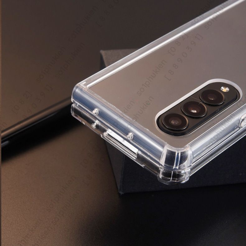 Ốp lưng Samsung Galaxy Z Fold 4   viền dẻo tpu lưng pc trong suốt, chống sốc bảo vệ toàn diện