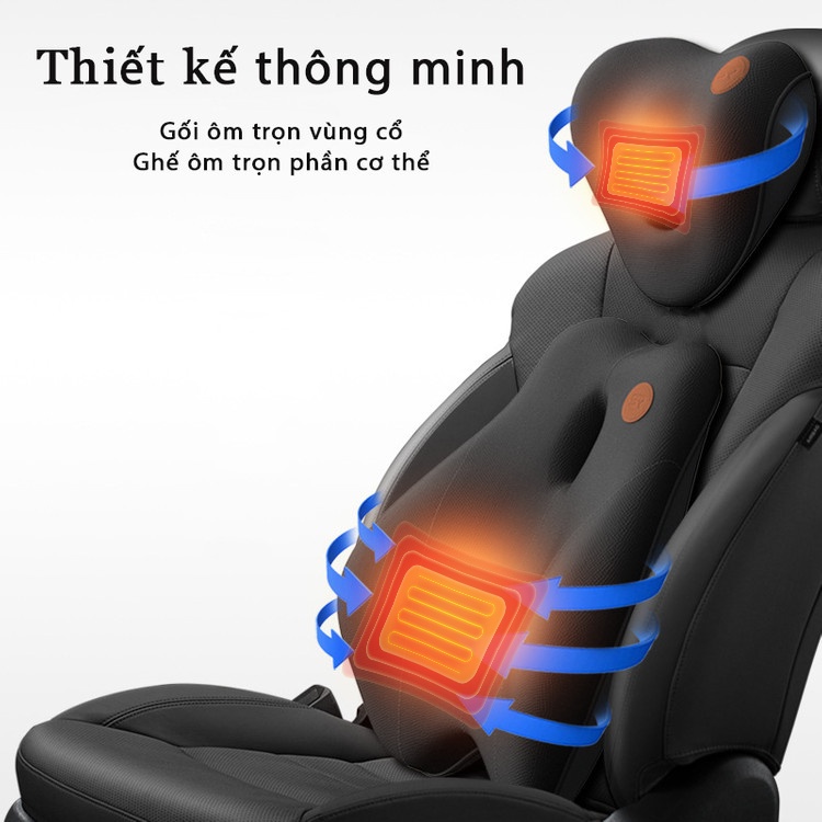 (Tổng Kho)Combo Gối Đệm Massage Ô Tô, Cao Su Non, 6 Chế Độ,  Dành Cho Ô Tô, Văn Phòng - Cổng Cắm USB - Bảo Hành 12 Tháng | BigBuy360 - bigbuy360.vn