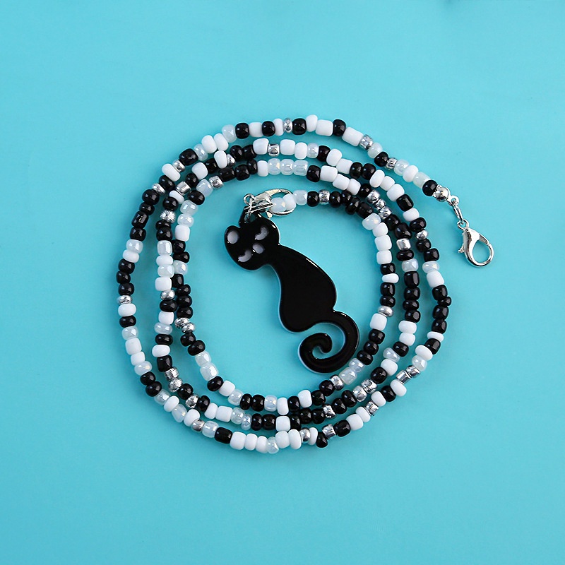 Dây đeo khẩu trang/mắt kính phong cách Hàn Quốc thời trang ngọt ngào-  Phong cách Đen