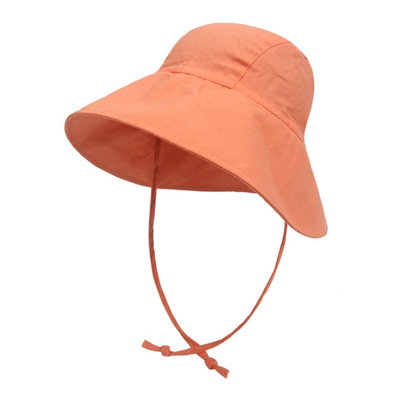 Mũ Vành Rộng Chất Liệu Cotton Lanh Mềm Chống Nắng Màu Trơn Thời Trang Mùa Hè Cho Bé