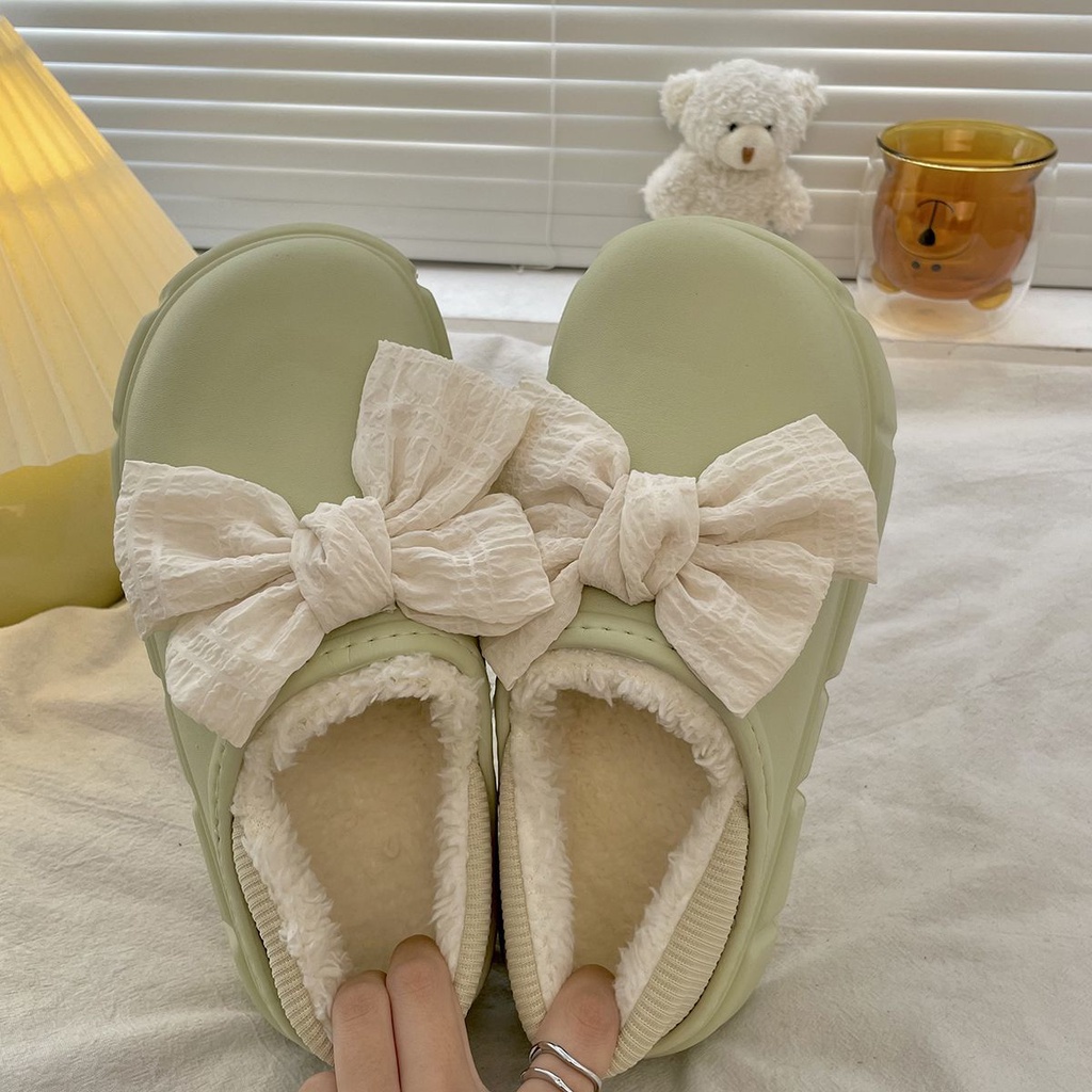 Giày loafer chống thấm nước đế dày giày bông giữ ấm lót nhung dày dặn thu đông năm 2022 cho nữ xỏ chân giày đi tuyết