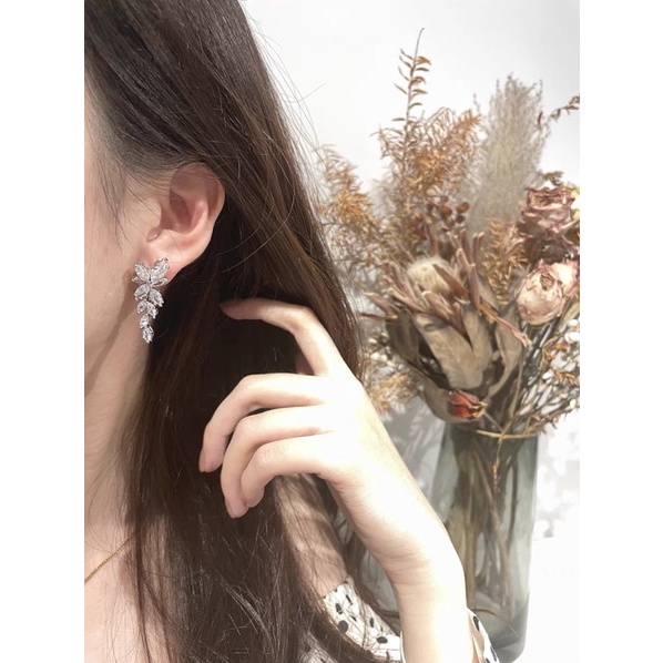 Bông tai mạ bạc đính đá zircon cao cấp