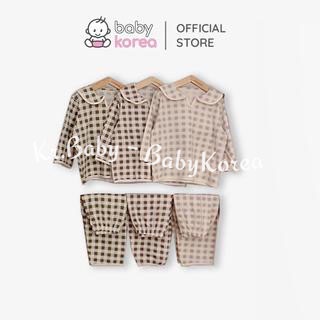 (Chính hãng) Bộ rời dài tay kẻ Darong cổ sen 2022 co giãn PEEKABOO made in Korea thời trang trẻ em cho bé BABYKOREA