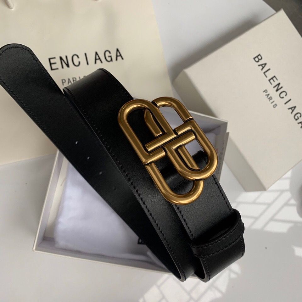 UTKS Balenciaga new hot sale BB home first layer cowhide women's belt men's double B all-match leather belt aristocratic family 4.0 cm3.02022