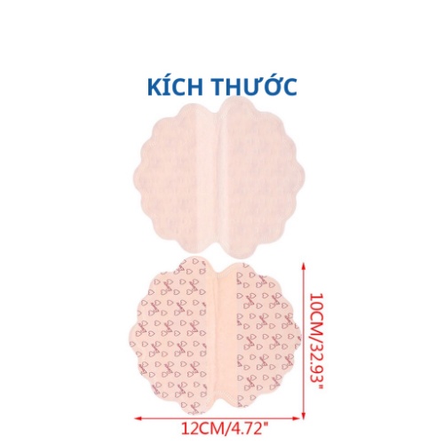 Set 2 miếng dán thấm hút ngăn mồ hôi nách khử mùi diệt khuẩn phân tử bạc, miếng dán vùng nách áo chống thấm tiết mồ hôi