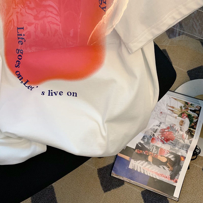 NRVP Áo Thun Unisex Mùa Hè Dáng Suông Tay Cộc Phong Cách Hàn Quốc Cho Nam Nữ