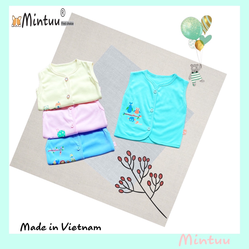 Áo Gile màu cho bé sơ sinh, thương hiệu MINTUUU cho bé 0 - 2 tuổi
