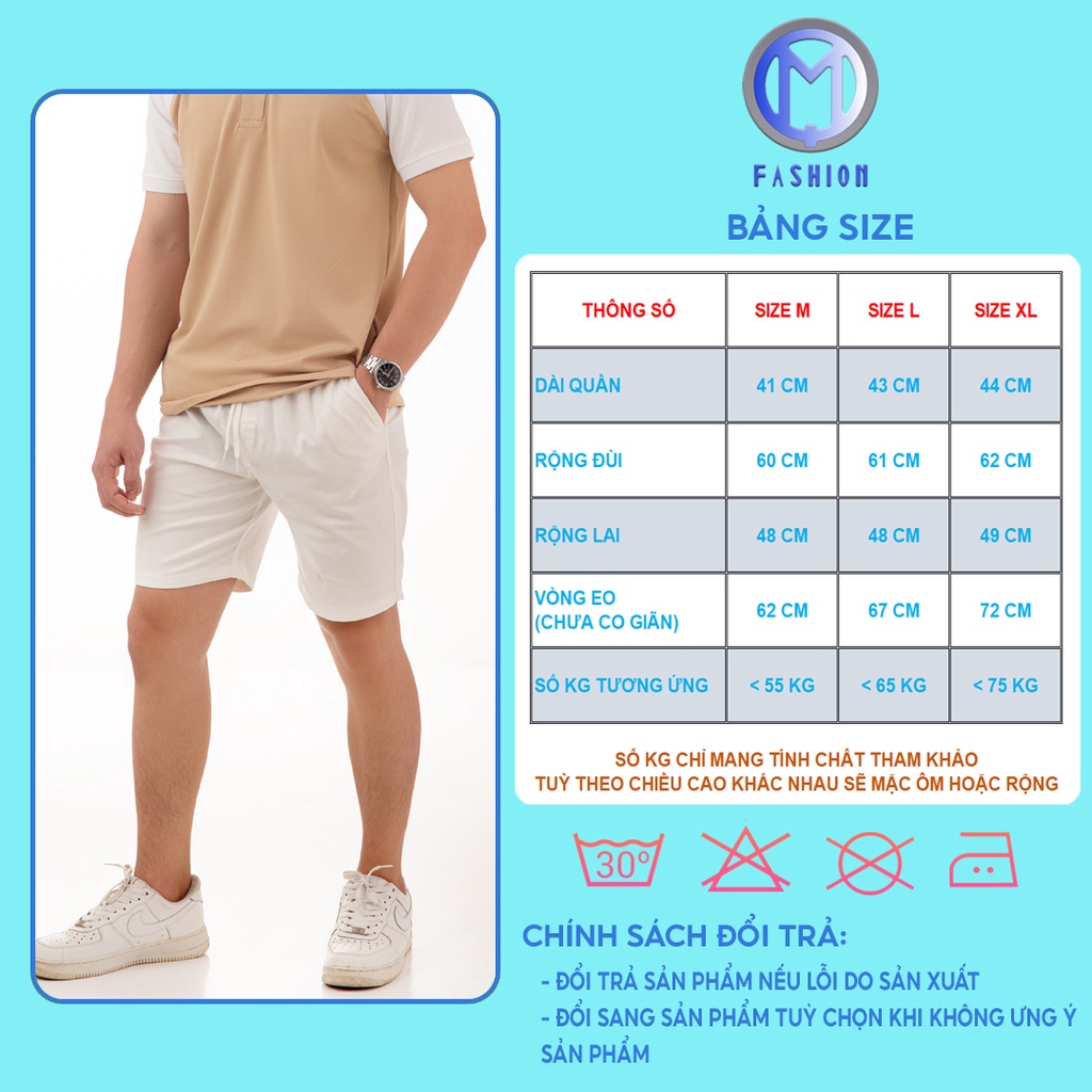 Quần short Nam kaki lưng thun co giãn cao cấp mặc nhà đi chơi thể thao M Fashion QS02