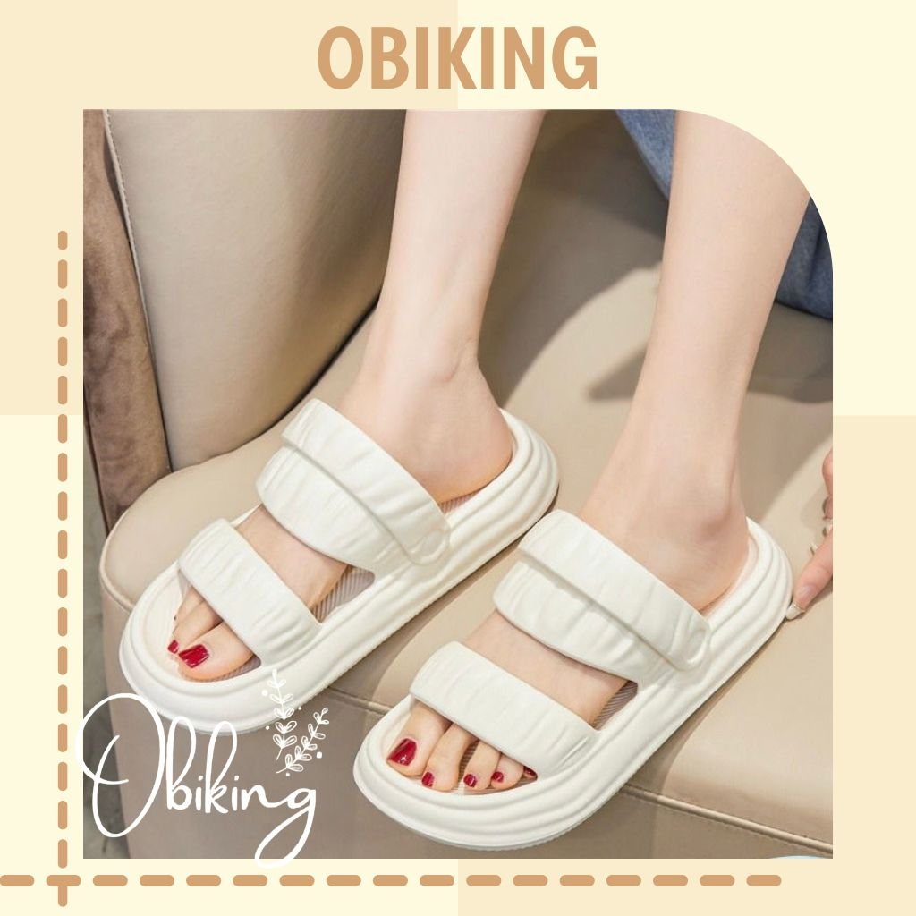 Dép sandal nhún bánh mì đế cao, dép quai hậu nữ đi học đi chơi siêu êm