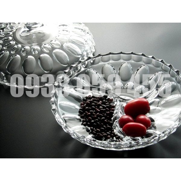 Khay mứt đựng bánh kẹo ngày Tết, dĩa hũ mứt thủy tinh pha lê