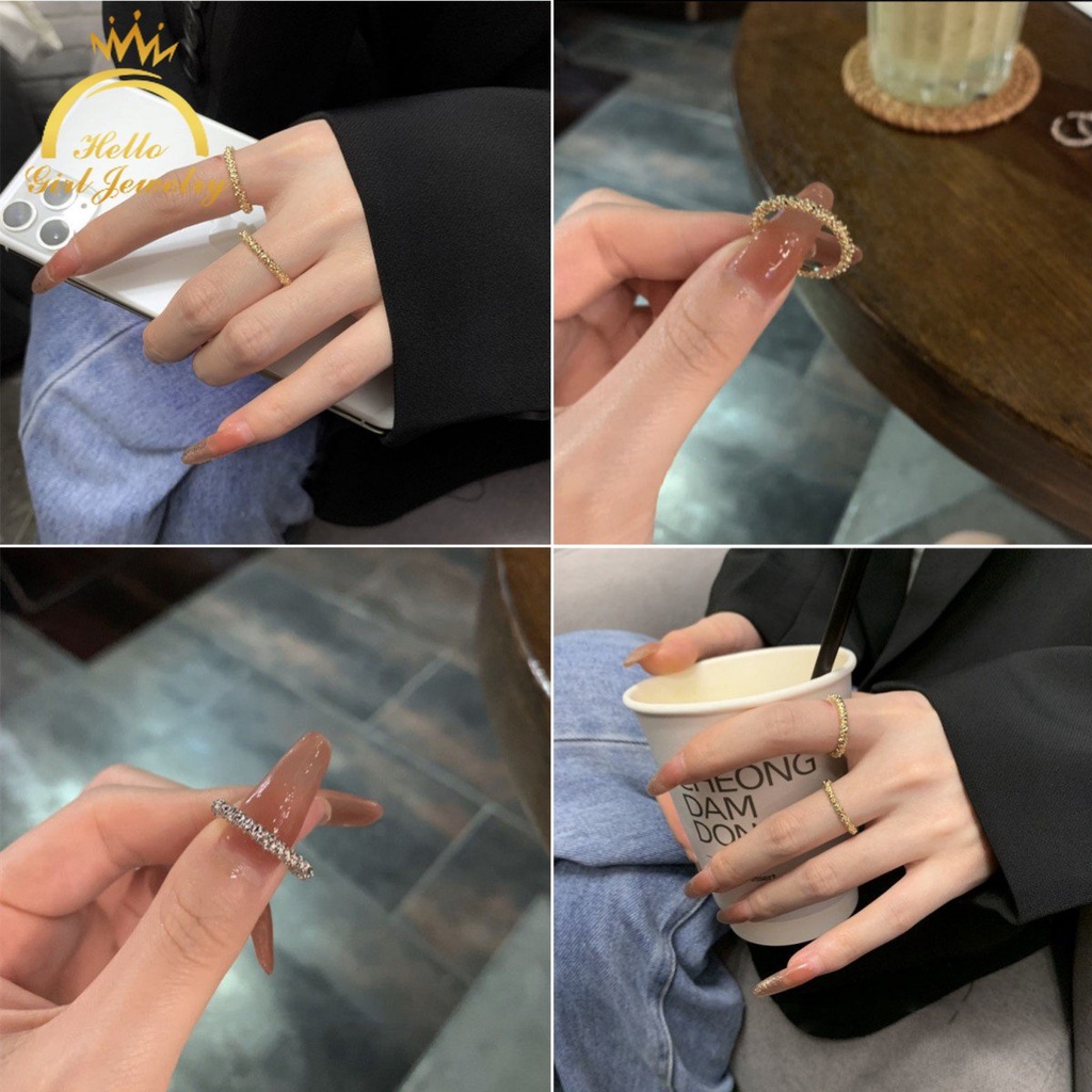 Nhẫn Hở Điều Chỉnh Được Màu Trơn Phong Cách Hàn Quốc Đơn Giản Cho Nữ
