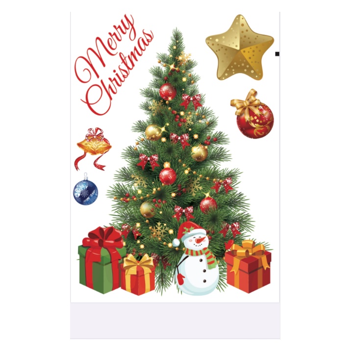 Decal trang trí noel dán kính dán tường MẪU 5
