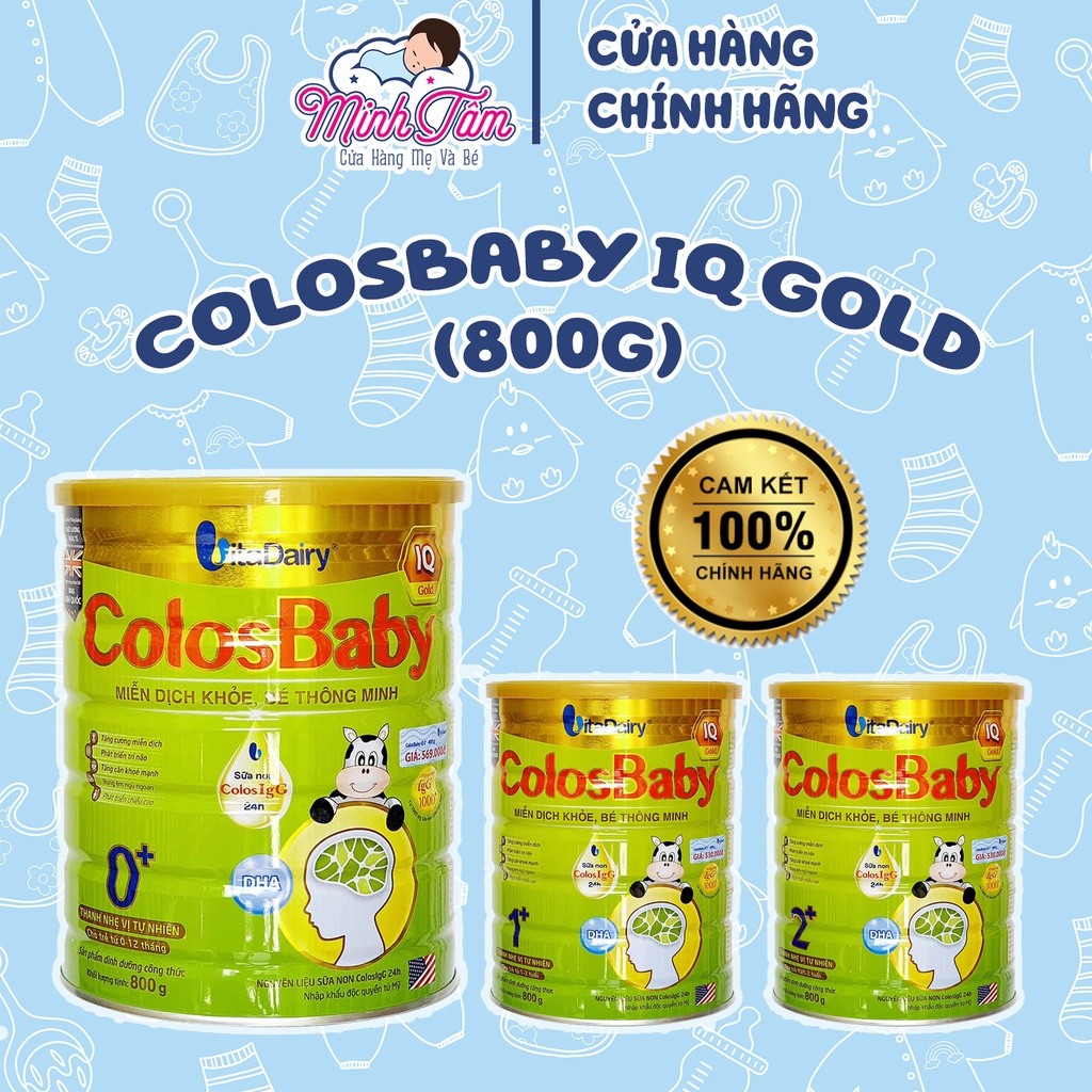 [Có mã QR tích xu] Sữa bột Colosbaby IQ Gold 0+, 1+, 2+ (800g)