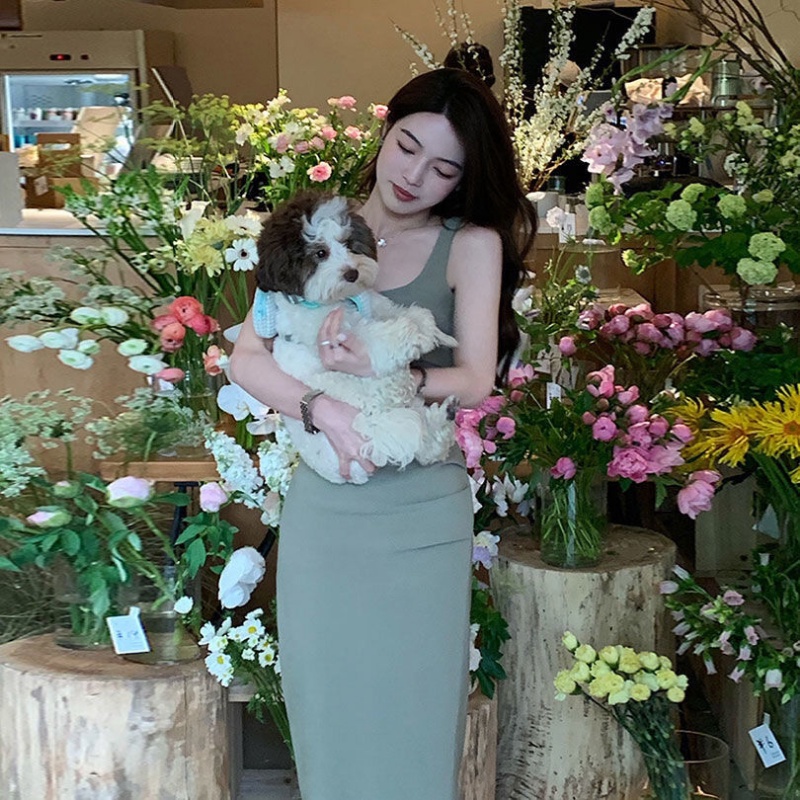 Đầm Dài Hai Dây Dáng Ôm Thời Trang Mùa Hè Pháp Hàng Mới 2022 Dành Cho Bạn Nữ