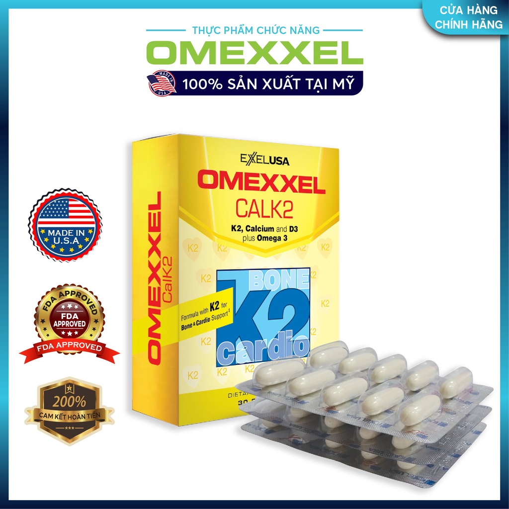 Viên uống bổ sung canxi Omexxel Calk2 30 Viên