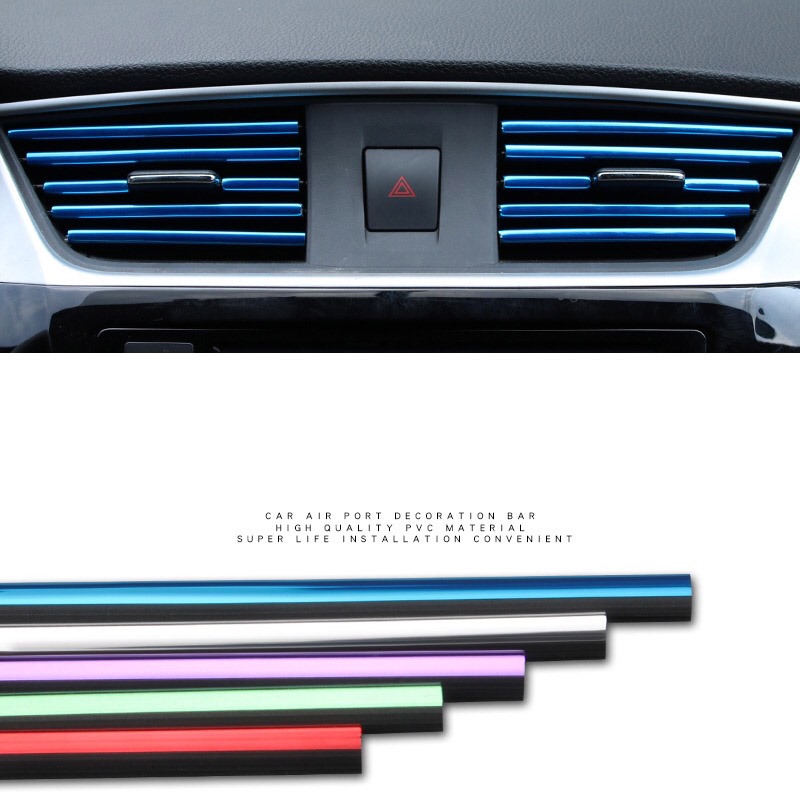 Bộ 10 Dải Trang Trí Lỗ Thông Gió Xe Hơi Hình Chữ U Bằng chrome Dài 2M