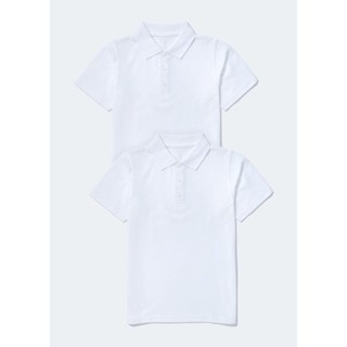 Set 2 áo polo trắng bé lớn Matalan UK auth size 6-13 tuổi