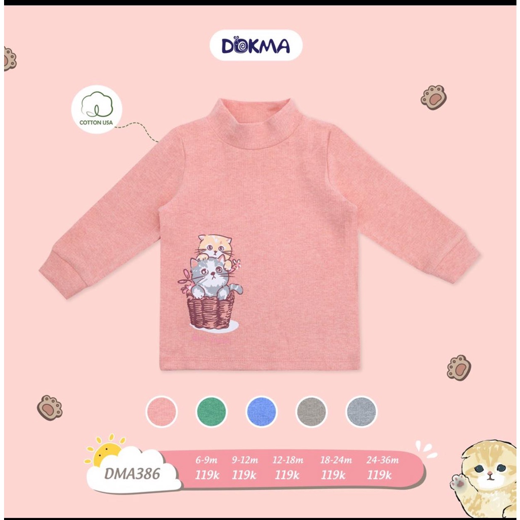 Áo cổ 3 phân chất dày Dokma DMA386 size 6-36M
