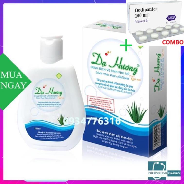 Combo Bedipanten 100mg +  Dung dịch vệ sinh phụ nữ Dạ Hương 100ml
