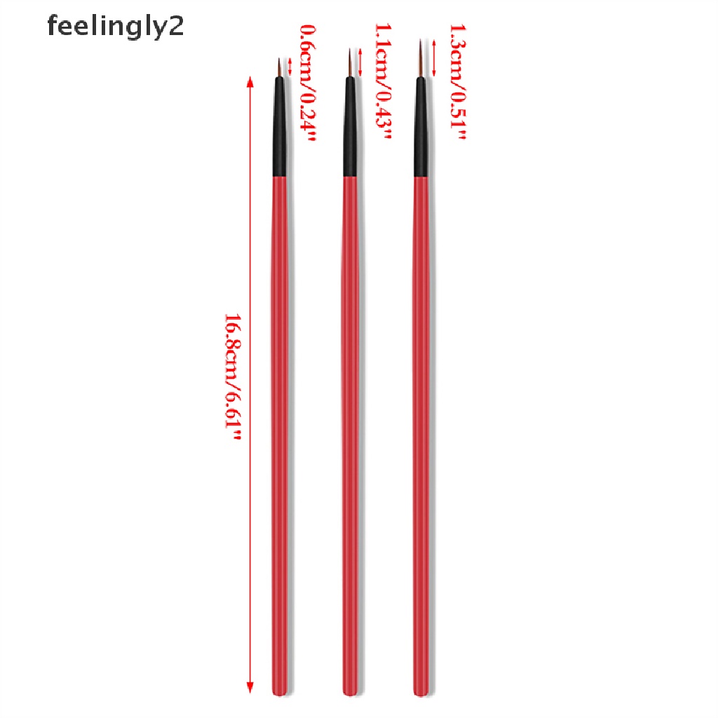 Set 3 Cọ Vẽ Móng Tay Nghệ Thuật 5 / 7 / 11mm